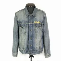 BEAMS/ビームス★背面文字刺繍/デニムジャケット/Gジャン【メンズL/デニムブルー】◆BF223<sale>