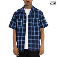 PRO CLUB OMBRE CHECKER SHIRTS【NAVY】 (M・L・XL・2XL)(プロクラブ 通販 大きいサイズ シャツ チェックシャツ チェッカーシャツ 半袖 ショートスリーブ オープンシャツ OPEN SHIRTS)