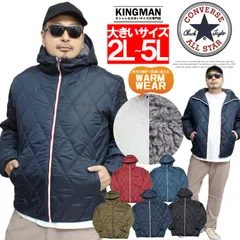 【新品】 【2～5L ネイビー】コンバース(CONVERSE) 中綿 ダウンジャケット メンズ 大きいサイズ フード 裏ボア  刺繍 ロゴ プリント フルジップ メンズブルゾン ブルゾン ダウンジャケット 厚手 黒 ジャケット アウター サイズ