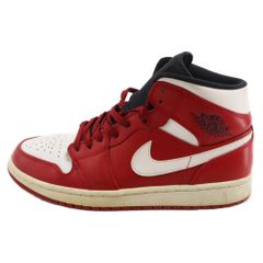 NIKE (ナイキ) AIR JORDAN1 MID RED エアージョーダン 1 ミッドカットスニーカー レッド US8.5/26.5cm 554724-605