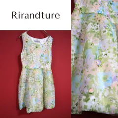 【極美品/希少デザイン】Rirandture 花柄 フロッキー加工 ワンピース