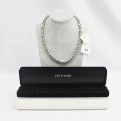 【新品】PETITSOIR　東京ソワール　貝パールネックレス　グレー