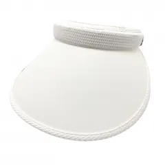 アディダス つば広サンバイザー 白×グレー 3ライン レディース フリー(56-58cm) ゴルフウェア adidas