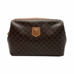 美品 Celine セリーヌ ポーチ マカダム ブラック 黒 トリオンフ レザー