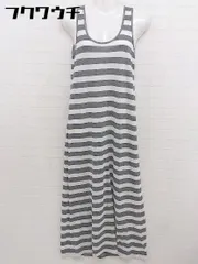 ◇ JOURNAL STANDARD ボーダー ノースリーブ マキシ ワンピース グレー アイボリー系 レディース  【中古】 【1109210002046】