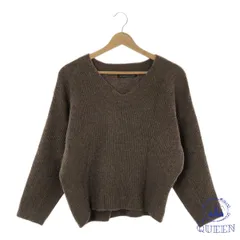 【訳アリ】 INED イネド トップス セーター Vネック ゆったり 長袖 レディース ブラウン 9 901-13049 送料無料 古着