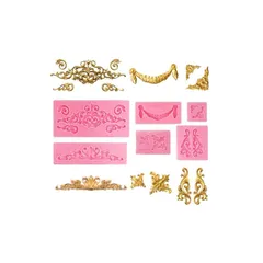 サムコス シリコンモールド 立体 レース フレーム 6個入り 彫刻 粘土 樹脂 石膏 レジン ソフトモールド 石鹸 キャンドル キャンドル アロマストーン 抜き型 ハンドメイド DIY 手作り 工芸品の装飾 1