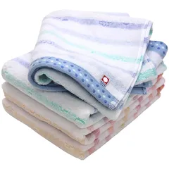 【新品】 今治タオル 認定 フェイスタオル hiorie(ヒオリエ) ボーダージャガード リリック 4枚セット アソート2色01 日本製 今治ブランド 速乾 綿 コットン100％ 1