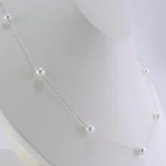 アコヤ真珠34颗ステーション ネックレス 70cm