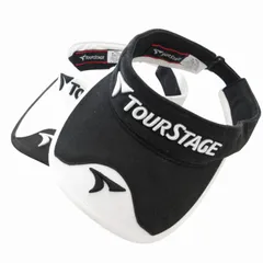 ツアーステージ TOURSTAGE ゴルフサンバイザー まとめ2点セット 帽子 ロゴ刺繍 黒 ブラック 白 ホワイト /GV