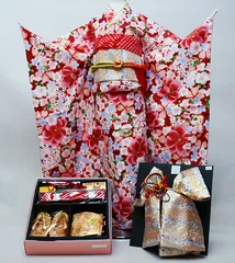 七五三 七歳 女児 着物フルセット 合繊 豪華絢爛 結び帯 祝着 7歳 7才 七才 女の子 NO40538