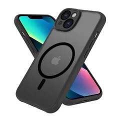 iPhone 13 ケース 半透明 MagSafe対応 iphone13 カバー マグネット搭載 アイフォン13ケース 用 カバー 耐衝撃 マット感 スマホケース iphone 13 黄ばみなし ストラップホール付き マグセーフ対応 ワイアレス充電対応 P 1