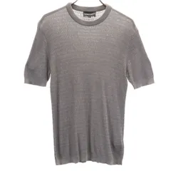 Emporio Armani エンポリオアルマーニ シルクブレンド 半袖 ニット 46 グレー系 メンズ 古着