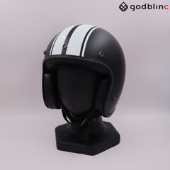 ZEALOT　フライボーイジェット2 CARBON HYBRID STD MATT GRAPHIC WHITE STRIPE/BLACK Lサイズ　FJ0020　ジェットヘルメット