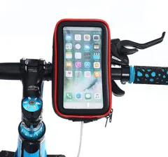 スマホホルダー 自転車 　Lサイズ　上下左右　角度調整可能　バイク 防水　スマホスタンド 携帯ホルダー 　スマホ ホルダー アンドロイド iphone 6.5インチまで対応のサムネイル