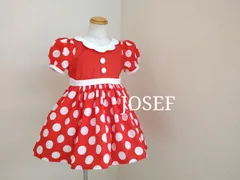 size110*お花の襟が可愛い* ドットワンピースNewver