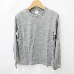 ミズノ MIZUNO スポーツウエア Tシャツ 長袖 丸首 刺繍 裏起毛 グレー M