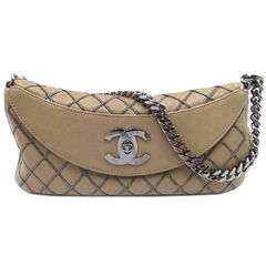 【CHANEL シャネル】チェーンステッチ バッグ ワンショルダーバッグ ラムスキン ベージュ