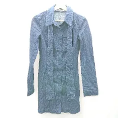 ◇ ⊇ ZARA ザラ デニム生地 リボンタイ 長袖 ミニ丈 ワンピース サイズXS インディゴブルー レディース E  【1502180064951】