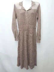 ◇ ⊇ ◎ JILLSTUART ジル スチュアート ニット 長袖 膝下丈 ワンピース サイズFR ブラウン レディース E  【1507010004893】