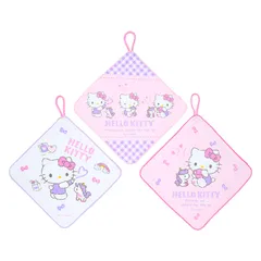 新品 サンリオ(SANRIO) ループ付きタオル3枚セット ハローキティ 子供用 抗菌加工 名前スペース付き 保育園 幼稚園 249483