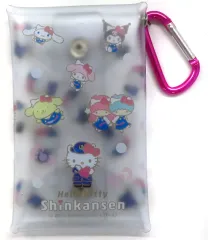 【中古】小物入れ・マルチケース・缶ケース 集合(クリア) ハローキティ50周年 ハローキティ新幹線 クリアマルチケース 「ハローキティ×JR西日本」