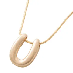 【A：ヴィンテージゴールド×ワンサイズ】[Cream dot. クリームドット公式] ネックレス レディース  金属アレルギー ニッケルフリー ヴィンテージ調 艶消し マット スネークチェーン u字 u型 馬蹄 ぷっくり メタル 大人 シンプル 