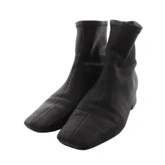 ルタロングリーズ Le Talon GRISE 23AW GRISE3.5cm ショートブーツ スクエアトゥ レザー M 24cm 黒 ブラック /AK14 ■SH