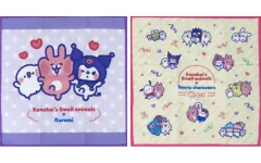 【中古】タオル・手ぬぐい 4.集合/ピンク＆パープル マルチクロスセット(2枚組) 「サンリオ当りくじ カナヘイの小動物×サンリオキャラクターズ当りくじ」