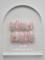ピンクチューリップのマグネイル⋆*