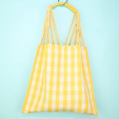 メキシコ製 ハンモックバッグ ハンドメイド ギンガムチェック 290 A4収納