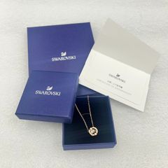 【美品／箱・クロス付き】スワロフスキー SWAROVSKI ラインストーンネックレス ローズゴールド