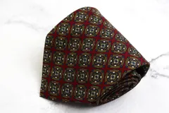 マリオヴァレンティノ ブランド ネクタイ シルク 小紋柄 総柄 メンズ レッド MARIO VALENTINO 【中古】