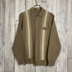 【 Cashmere KOSUGI カシミヤ コスギ】長袖 ケーブル編み ニット ポロシャツ  M