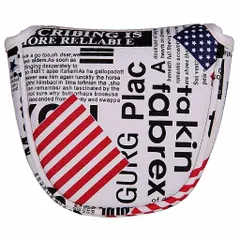 ゴルフ カバー　ヘッドカバー パターカバー マレットタイプ対応 マグネット付け アメリカ 半円型