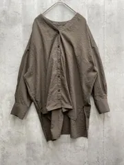 Elura エルーラ 長袖 ノーカラー ブラウス シャツ sizeM/茶 ■◇レディース