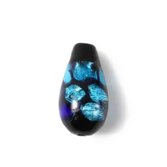 Sea drop 光る ホタルガラス ブルー しずく 粒売り 15mm×8mm ビーズ 蓄光 とんぼ玉 1玉 [126btt-1]