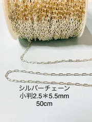 NO.CSV6★シルバーチェーン　小判2.5＊5.5mm  50cmのサムネイル