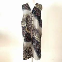 #snc シセンドウ ヒトシタムラ 詩仙堂 HITOSHI TAMURA ベスト ジレ  黒 こげ茶 黄 花 ちりめん レディース [929456]