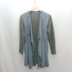 ◇ ⊇ viante 長袖 カーディガン サイズF ダークグレー サックスブルー レディース E  【1502060016292】