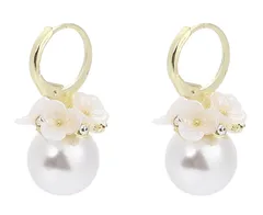 パール ピアス レディース 合金 冠婚葬祭 揺れる 花柄 恋人 記念日 プレセント