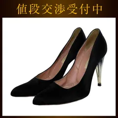 プラダ パンプス ブラック ピンヒール 22.5cm サテン 中古