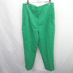 ◇ Θ ZARA ザラ シンプル系 ハイウエストパンツ サイズL グリーン系 レディース E  【1507250007654】