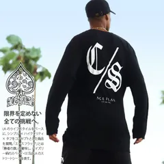 ACE FLAG ロンT メンズ 黒 大きいサイズ エースフラッグ Tシャツ 長袖 シンプル チカーノ CSロゴ コンサフォス ビッグシルエット オーバーサイズ b系 ヒップホップ ファッション ダンス ストリート系 ハイ 服 新作 AF-TL-LT-032