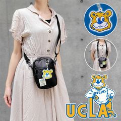 UCLA ユーシーエルエー ミニ ショルダーバッグ ミニショルダー メンズ レディース 斜めがけ 軽量 ショルダーポーチ ポーチ ラバーチャーム ブラック 黒