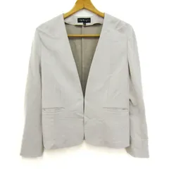 インディヴィ ノーカラージャケット フォーマル アウター レディース 38サイズ グレー INDIVI 【中古】