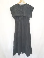 ◇ ⊂ ザラ セーラーカラー ノースリーブ ロング ワンピース サイズEUR M USA M MEX 28 ブラック系 レディース E  【1507230007643】