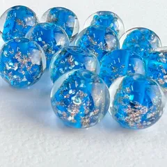 蓄光 とんぼ玉 ブルー  8mm/10mm/12mm/20個セット