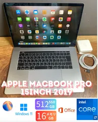 ［良品］Apple MacBook Pro 15inch 2019/Core i7 2.6GHz/16GB/SSD512GB/Windows11/Office 2021/Ri326