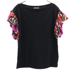 エミリオプッチ ラッフルスリーブ 袖フリル カットソー Tシャツ シルク エミリオプッチ フリル袖 カットソー ラッフルスリーブ Tシャツ XS（M